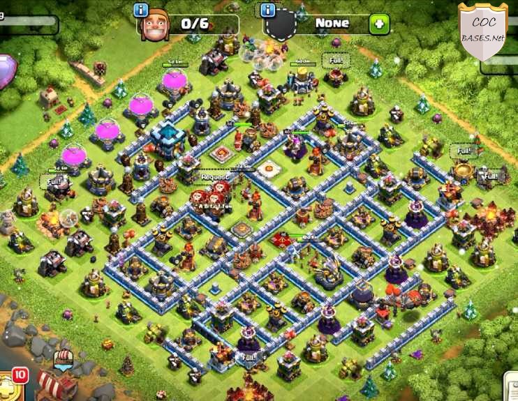 clash of clans th13 war layout link
