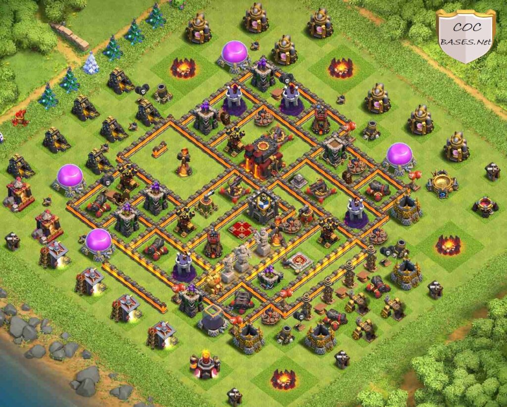 coc th10 war base link