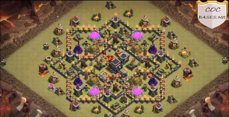 170 Best TH9 Trophy Base Links 2024 Anti 1 Star Cocbases Net   Trophy Th9 Layout Link 768x392 