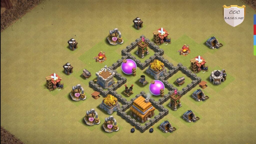 coc th4 farming base layout link