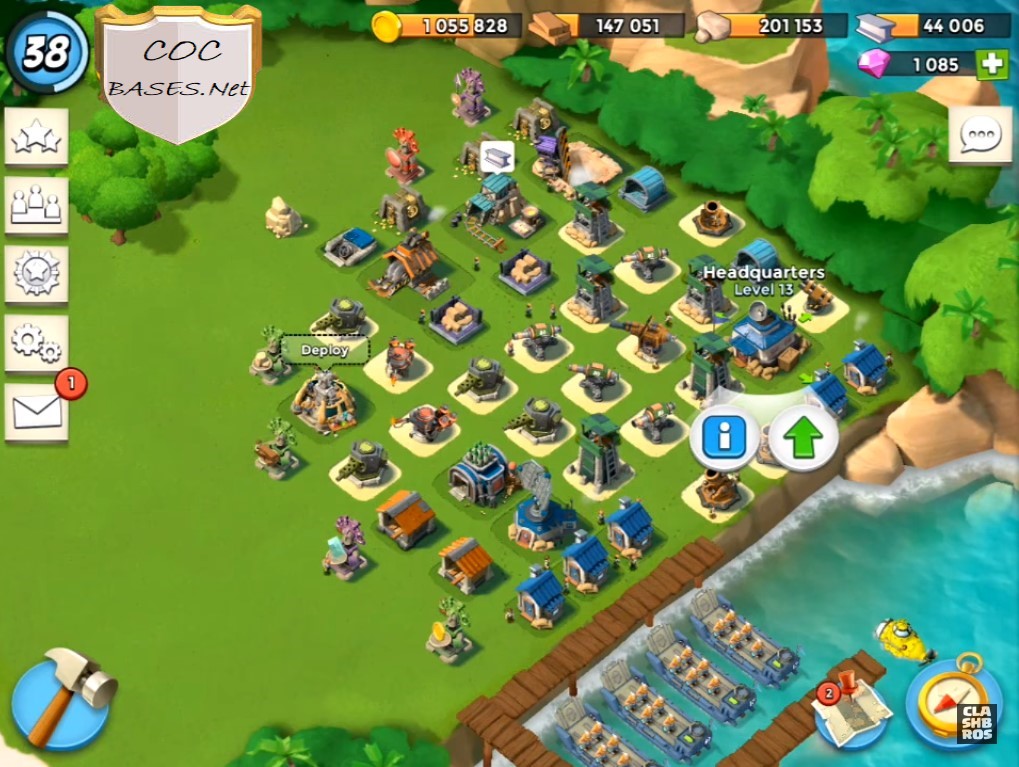 boom beach hq13 base layout