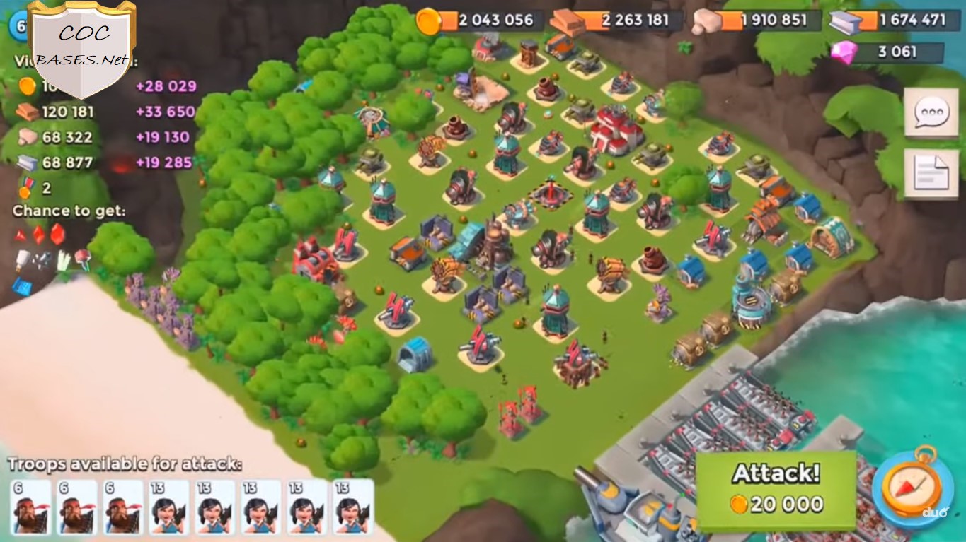 Best Boom Beach Base Layout Hq 22 10+ Best Boom Beach HQ 22 Layouts 2025 - cocbases.net