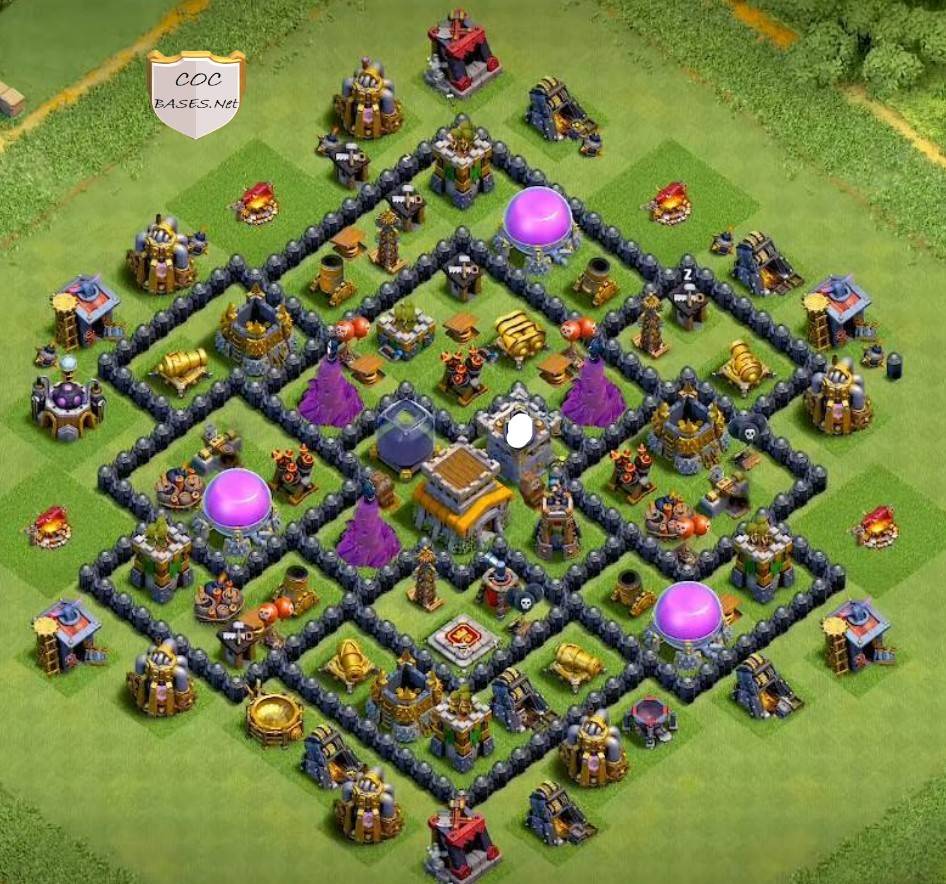 COC TH8 Base Anti 2 Stars