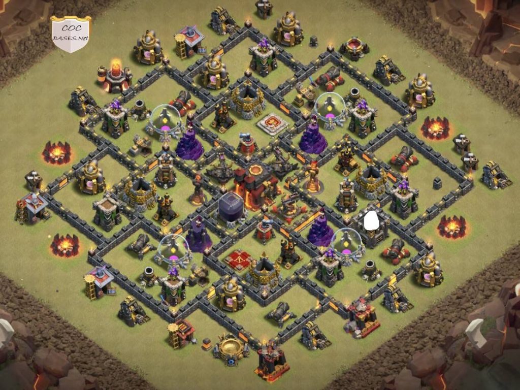 COC th10 War Base Anti 2 Stars