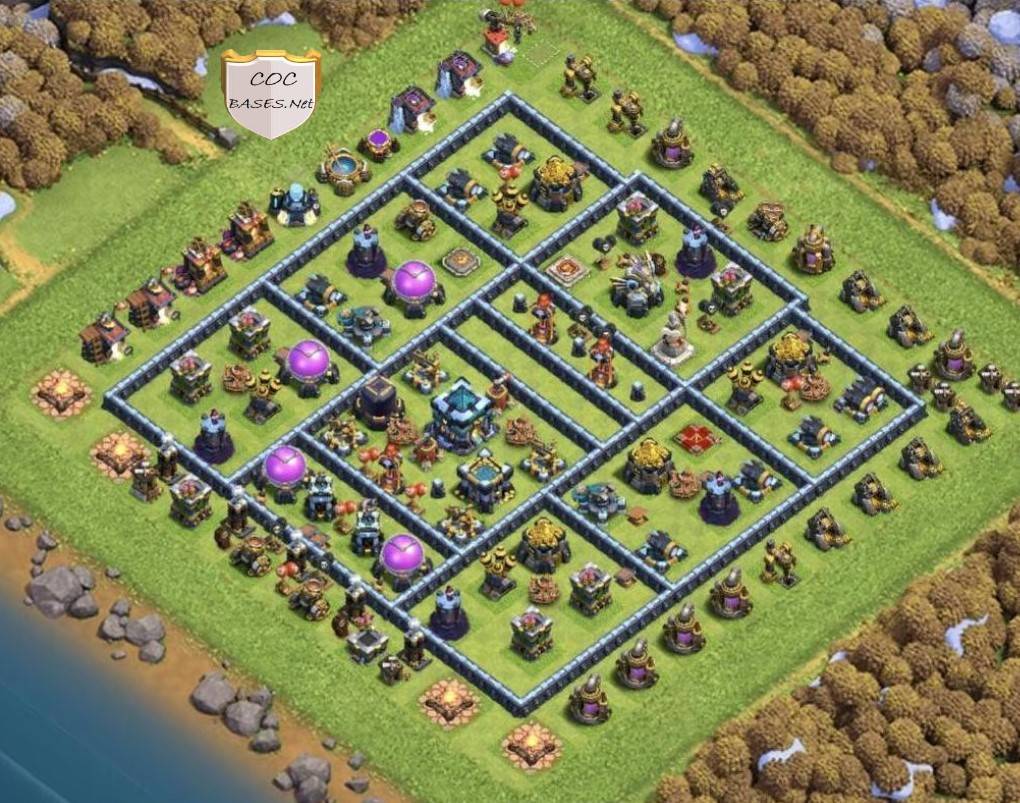 COC th13 War Base Anti 2 Stars