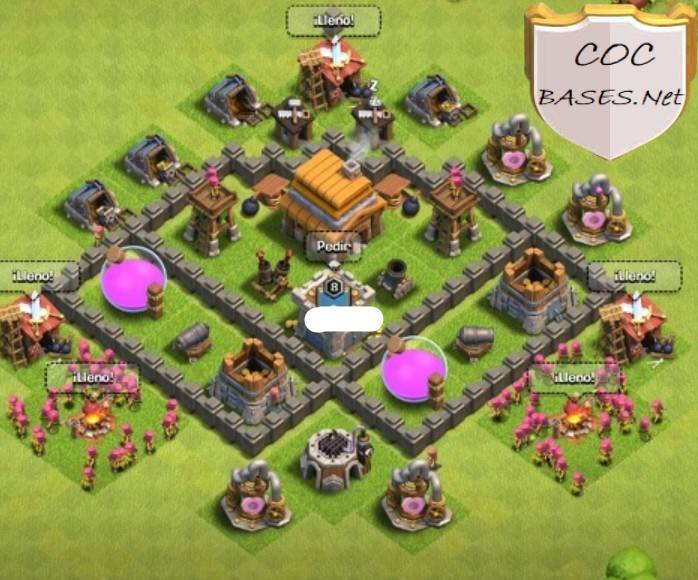 COC th4 farming Base Anti 2 Stars