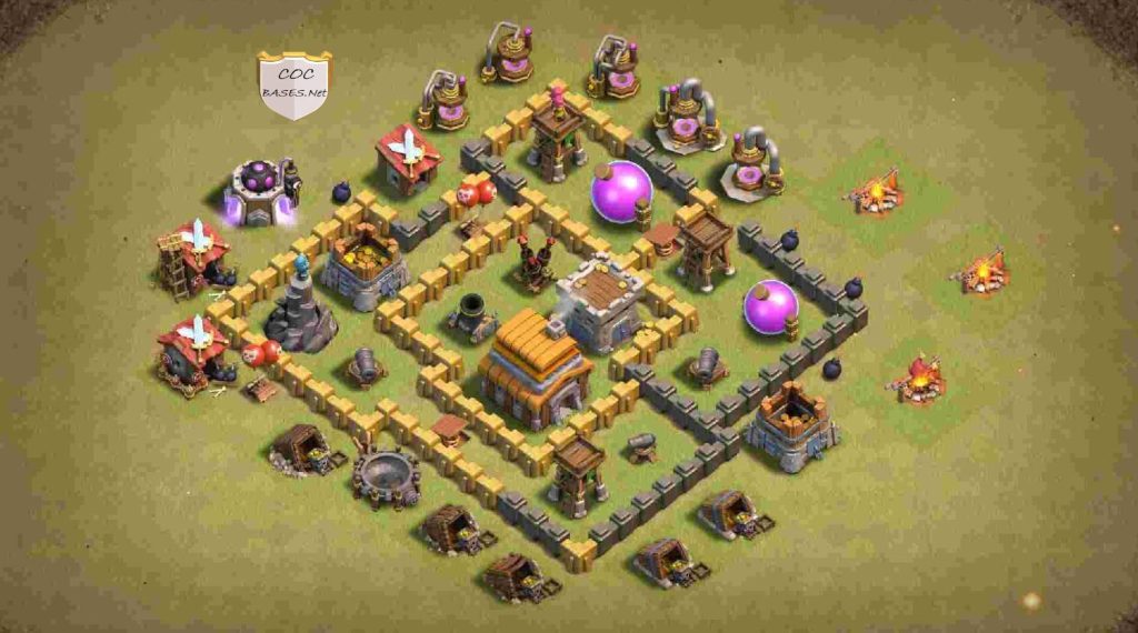 COC th5 Farming Base Links Anti 2 Stars