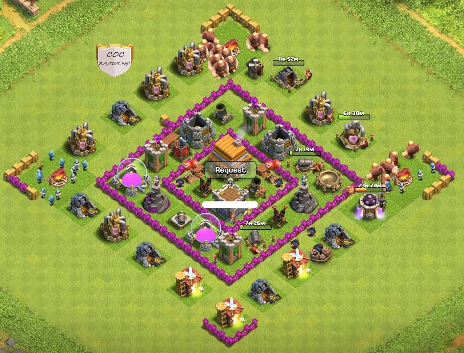 COC th6 Hybrid Base Layout 2023