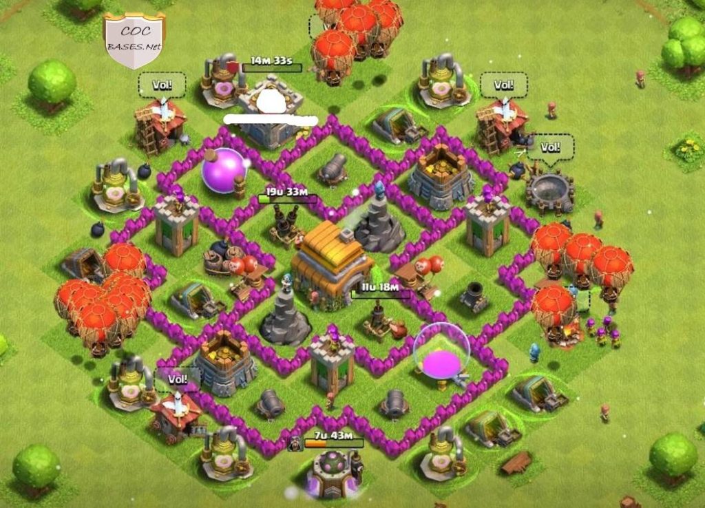 COC th6 hybrid Base Anti 2 Stars