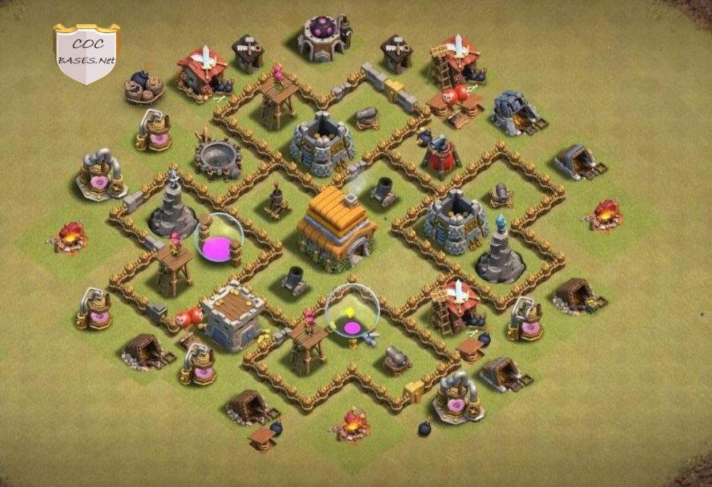 COC th6 trophy Base Anti 2 Stars