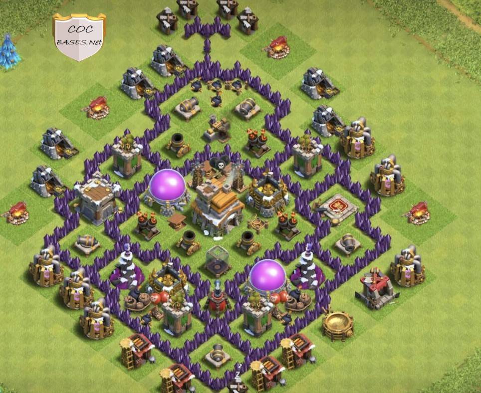 COC th7 Farming Base Links Anti 2 Stars