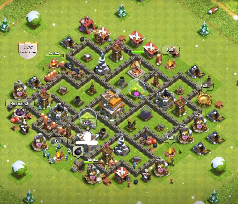 COC th7 farming Base Anti 2 Stars