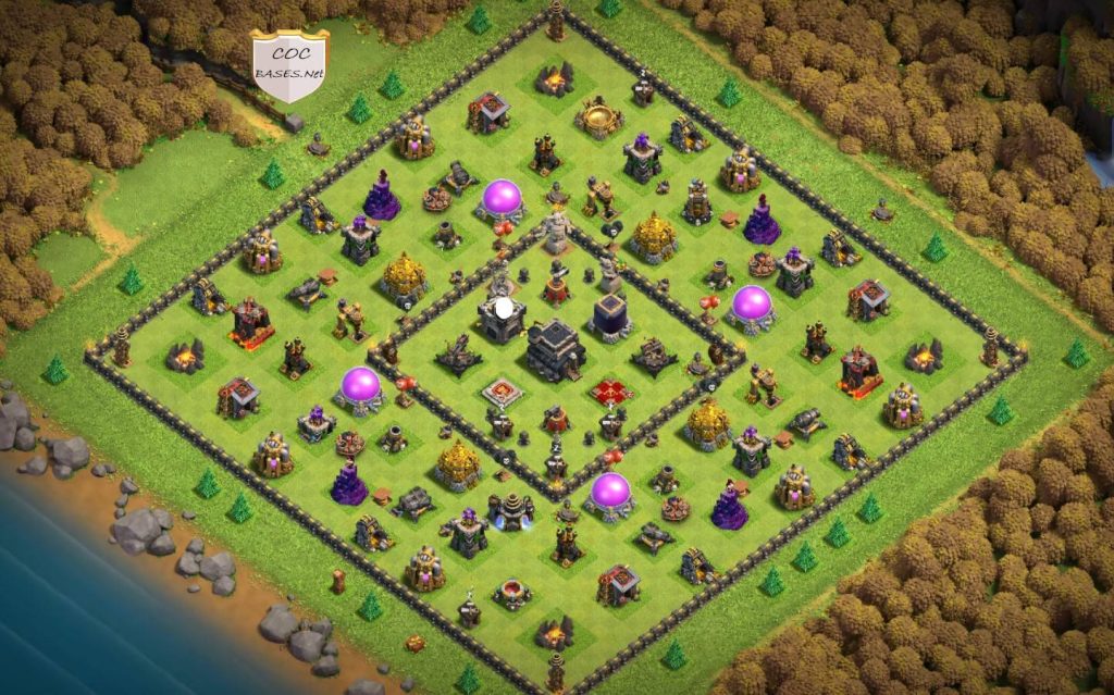 COC th9 Trophy Base Links Anti 3 Stars