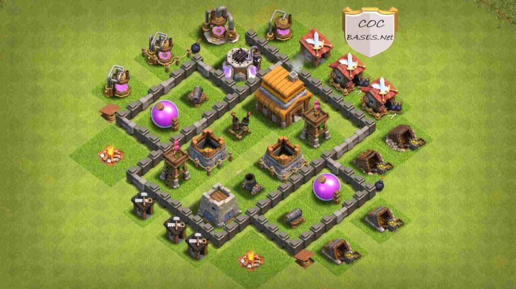 Clash of Clans Best th4 farming Base 2023