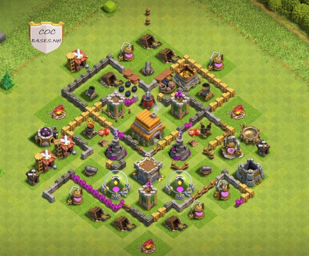 Clash of Clans Town Hall 6 Trophy Base Anti 2 Stars