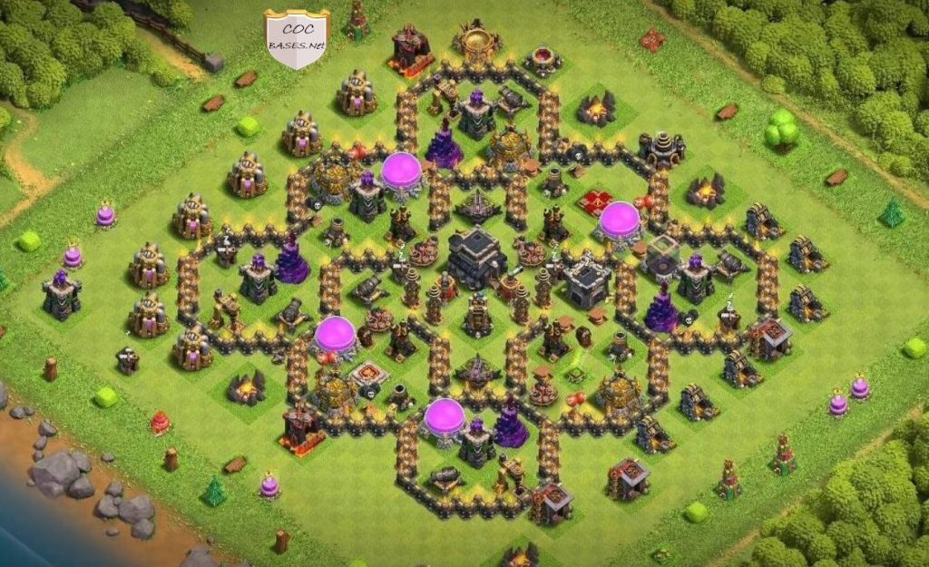 Clash of Clans Town Hall 9 Trophy Base Anti 2 Stars