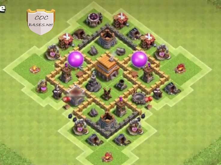 Town Hall 5 Base Anti All Troops
