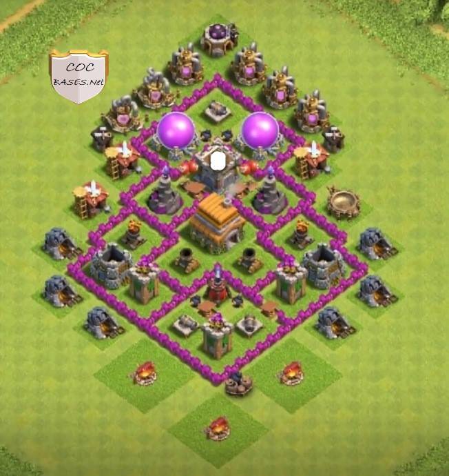 Town Hall 6 War Base Anti 3 Star