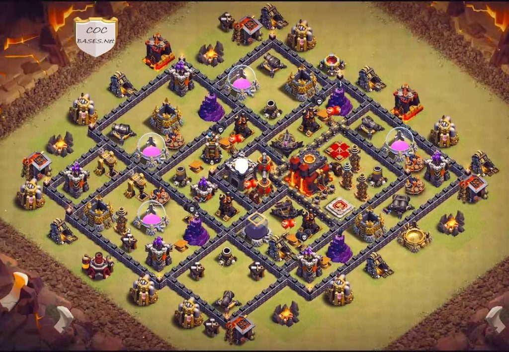 anti 3 star clash of clans war base town hall 09 layout