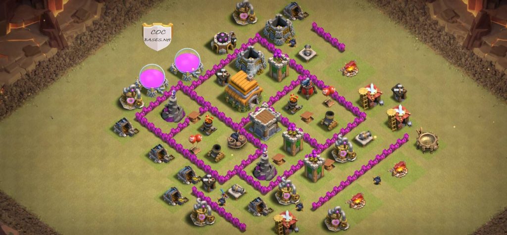 anti 3 star th6 war base