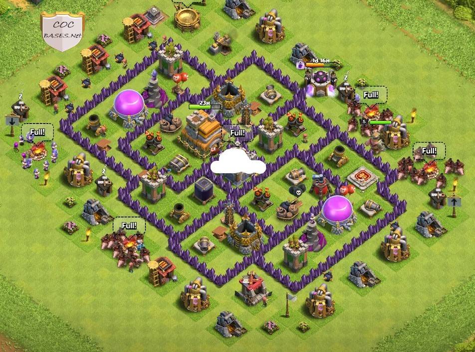 anti everything clash of clans farming th7 base link