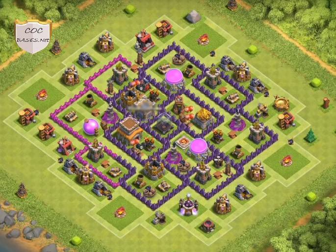 anti loot clash of clans base design town hall 8 with link