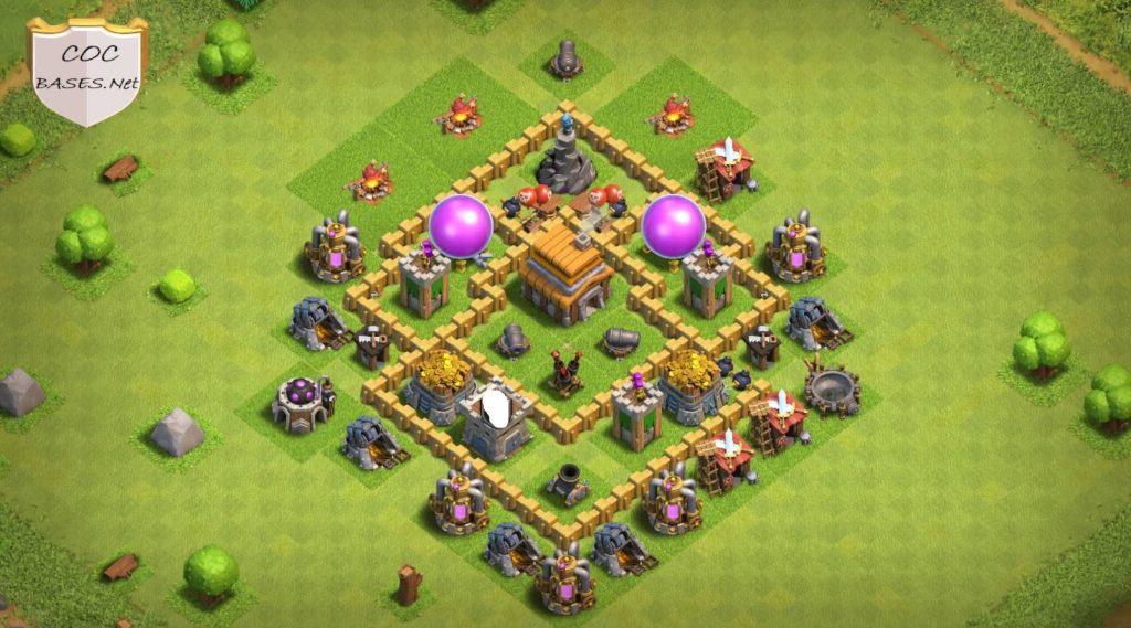 best clash of clans base town hall 5 trophy link