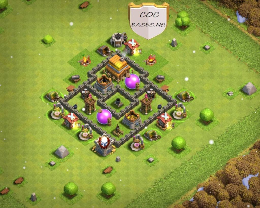 best farming base design for town hall 4 with link