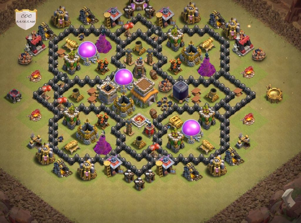 best th8 war base with bomb tower