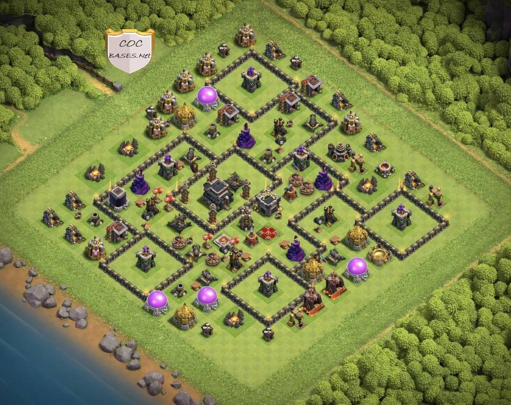 best th9 trophy base for air attack