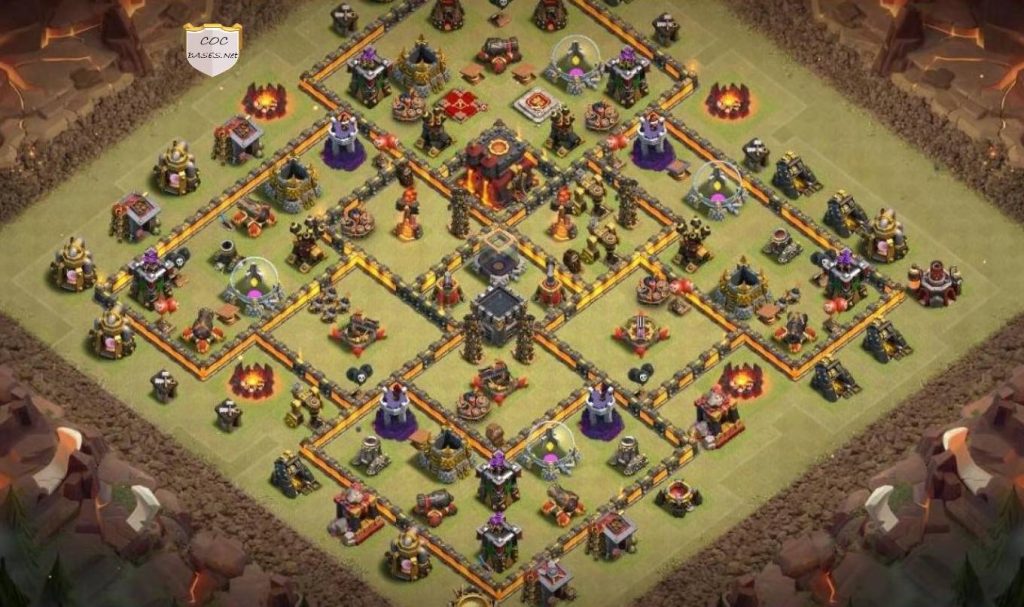 best town hall 10 trophy base defense