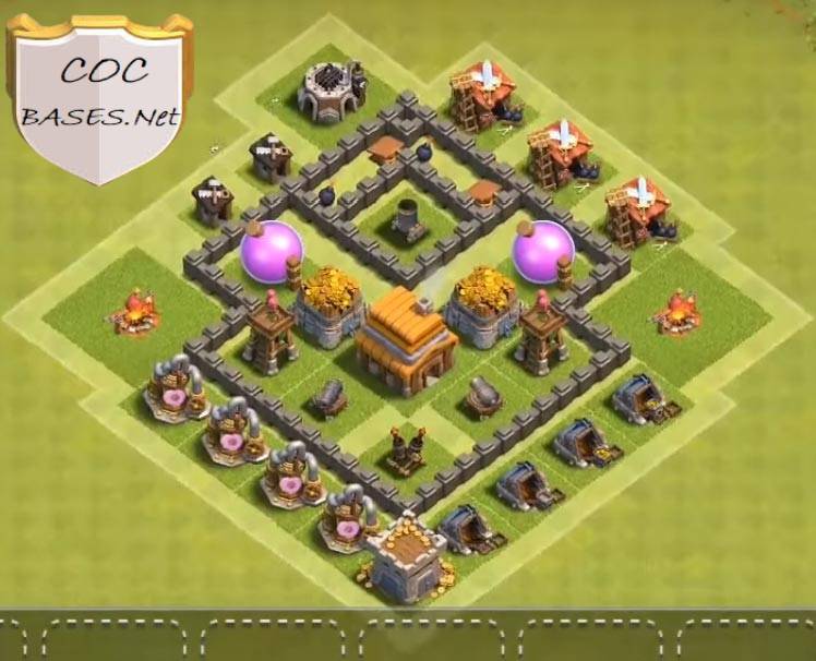 best town hall 4 farming base