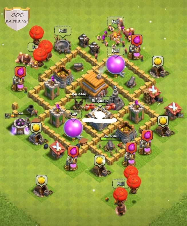 best town hall 5 farming base defense