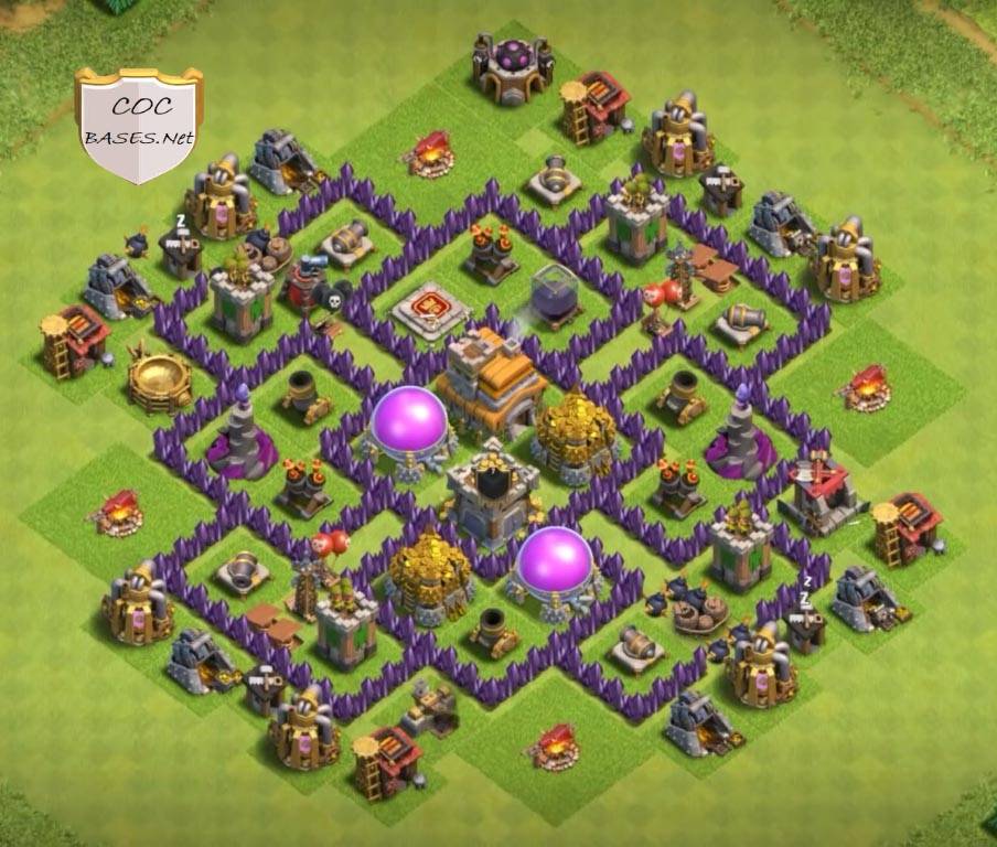 best town hall 7 farming base defense