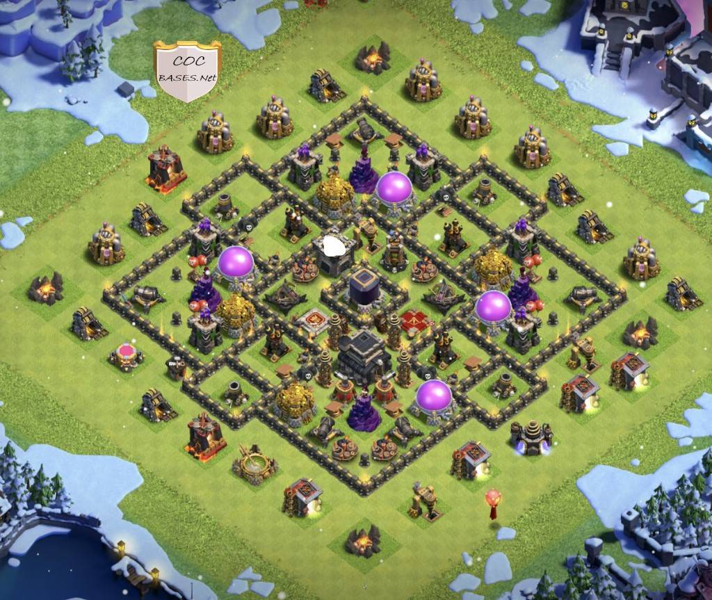 best town hall 9 trophy base defense