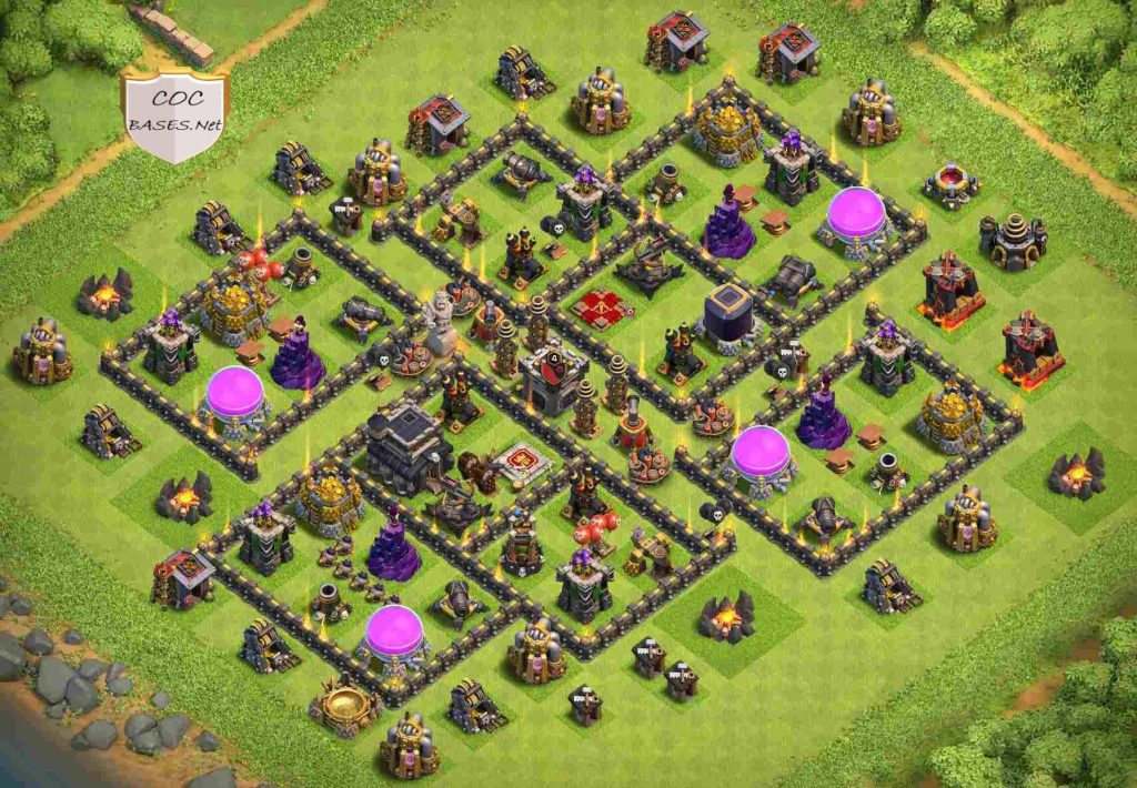 best town hall 9 trophy base layout