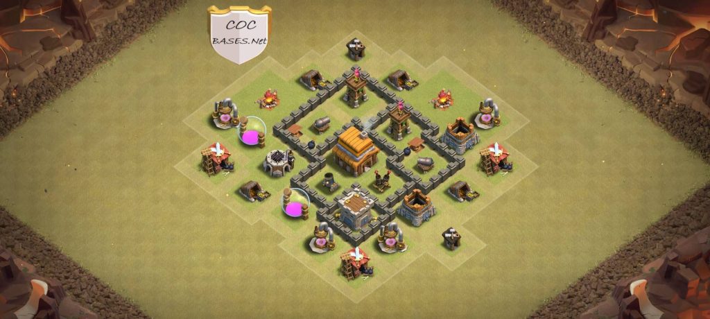 clan castle centralized level 4 loot protection layout
