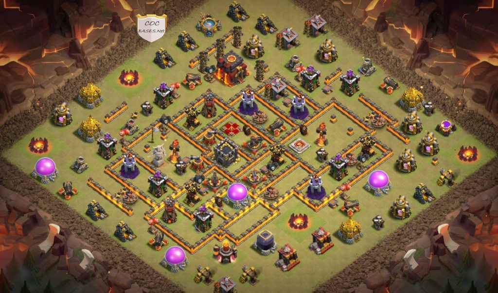 clan war league th10 war base anti bowler