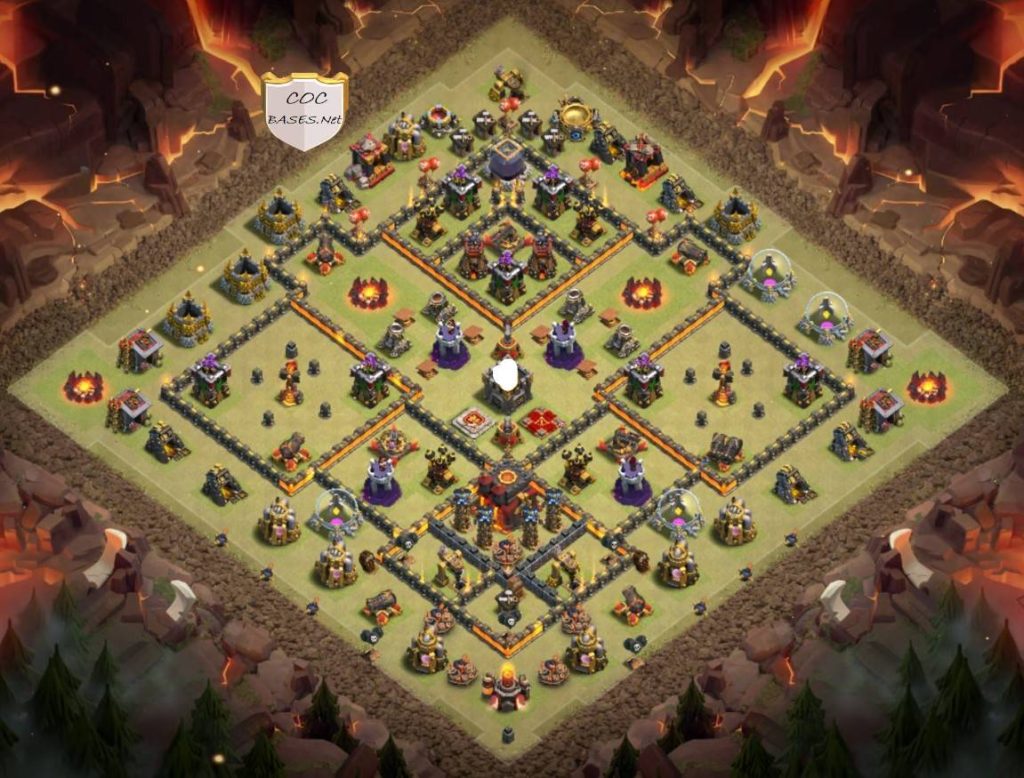 clan war league th10 war base anti zap dragon