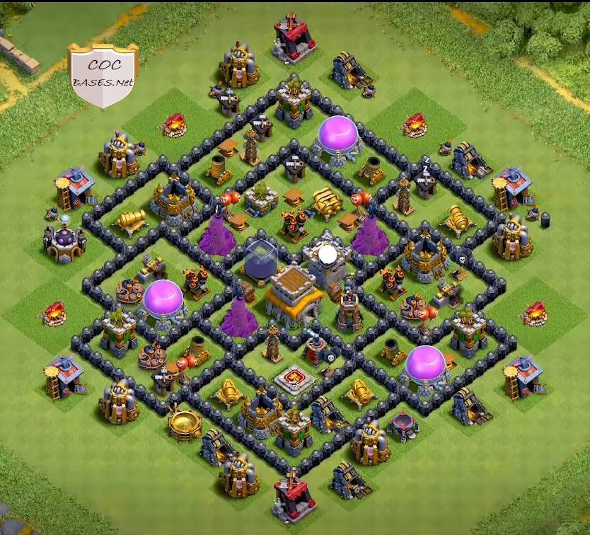 clash of clan war base th8 anti gowipe