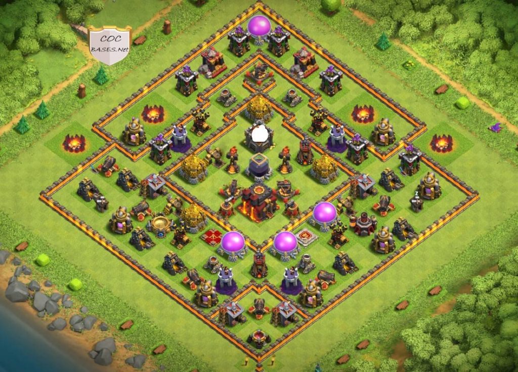 clash of clans anti 3 stars design town hall 10 trophy