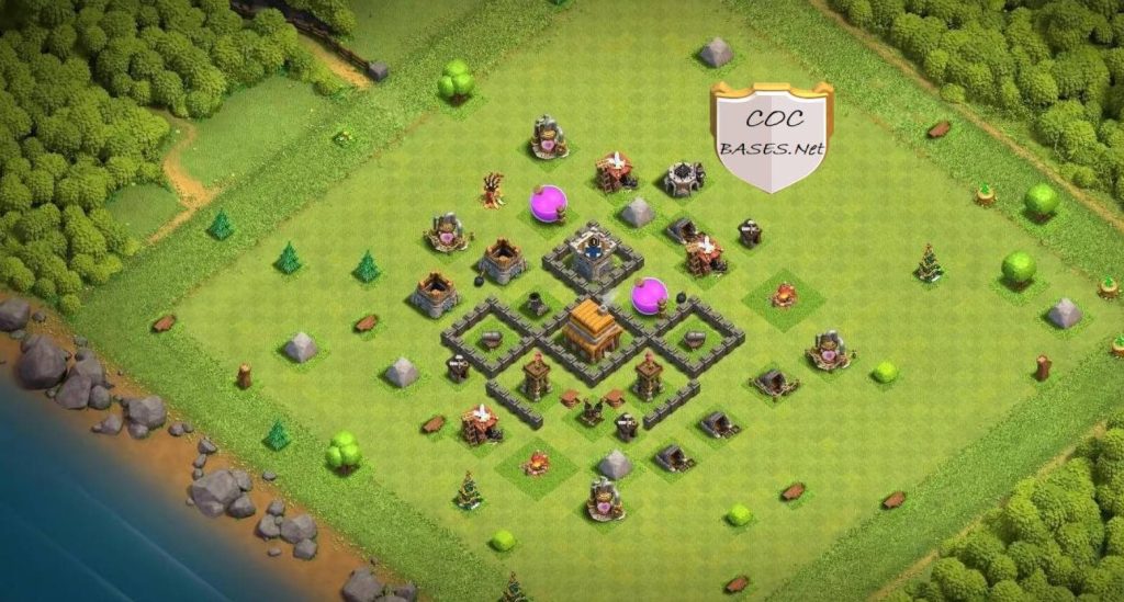 clash of clans anti everything trophy layout link level 4