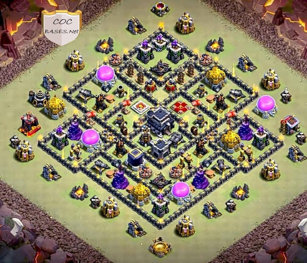 clash of clans anti everything trophy layout link level 9