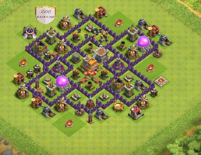 clash of clans farming th7 base defense copy link