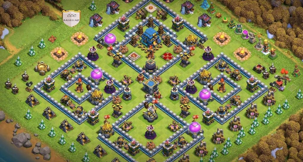 clash of clans level 12 loot protection layout design link
