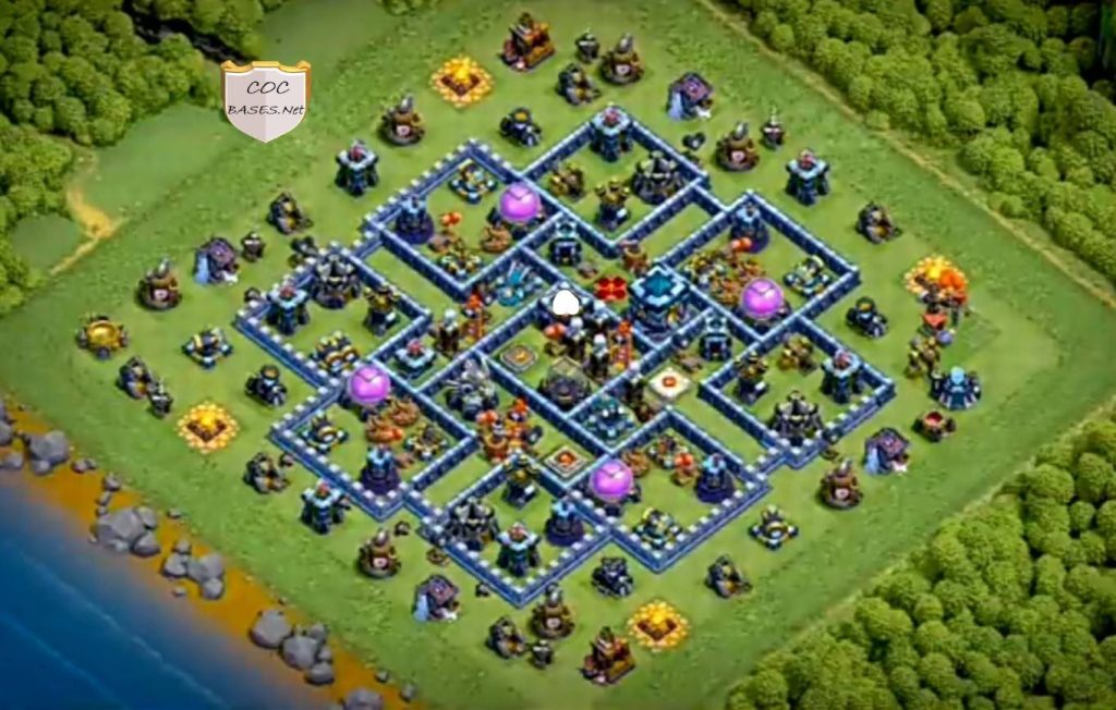clash of clans level 13 loot protection layout design link