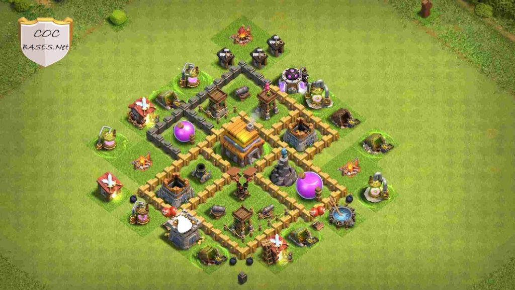 clash of clans level 5 loot protection layout design link