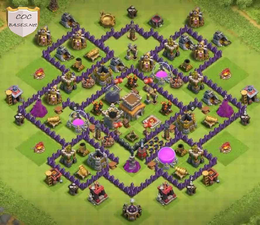 clash of clans spread trophy push layout twon hall 8