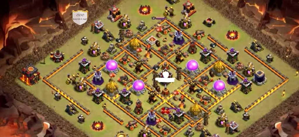 clash of clans th10 war base hybrid