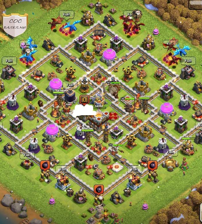 clash of clans th11 farming base hybrid